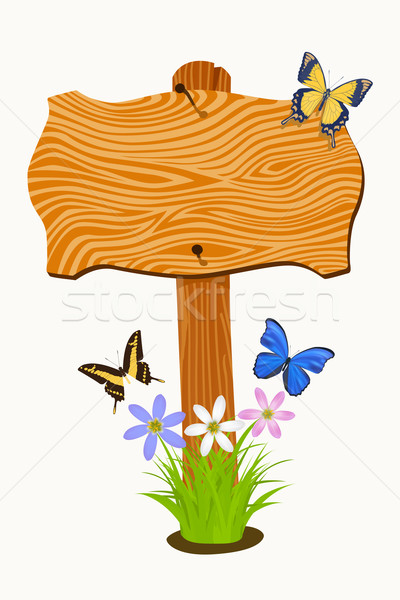 Bois fleurs papillons printemps bois fond [[stock_photo]] © frescomovie