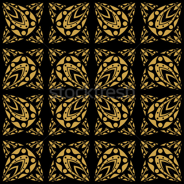 Geometrisch patroon naadloos zwarte Geel abstract ontwerp Stockfoto © frescomovie