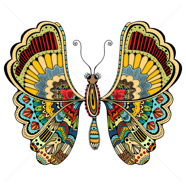 Stock photo: ornate zentangle butterfly