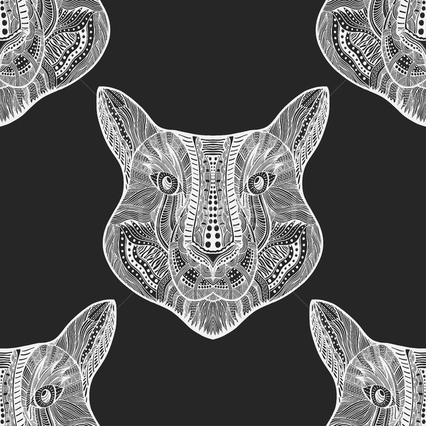 Seamless Tiger pattern Stock photo © frescomovie