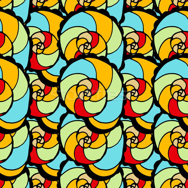 Pattern conchiglie vettore senza soluzione di continuità contorno Foto d'archivio © frescomovie