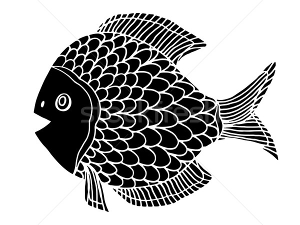 Monochrome stylized Fish Stock photo © frescomovie