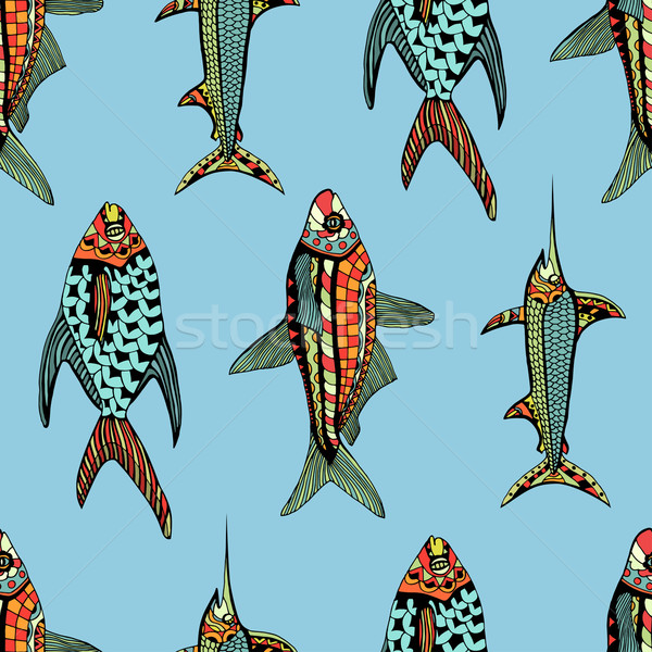 Seamless pattern fish Stock photo © frescomovie