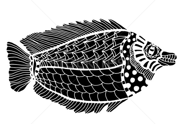 Monochrome stylized Fish Stock photo © frescomovie