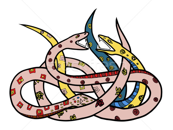 ヘビ 2 手描き 実例 カラフル ストックフォト © frescomovie
