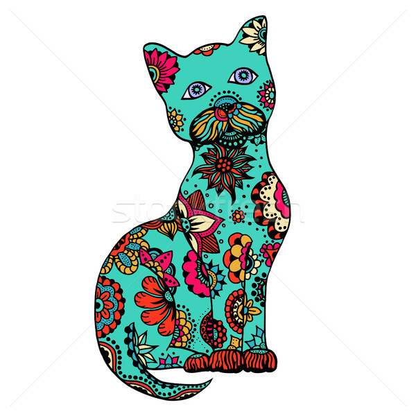 かわいい いたずら書き 猫 ベクトル 手描き 飾り ストックフォト © frescomovie