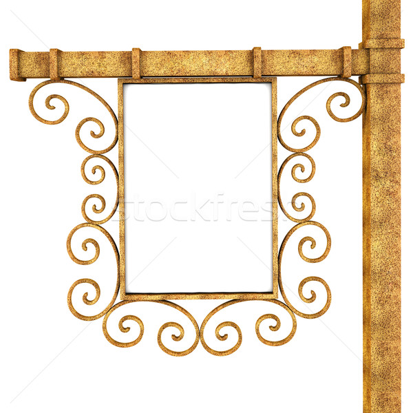 öreg fából készült izolált fehér 3d render textúra Stock fotó © frescomovie