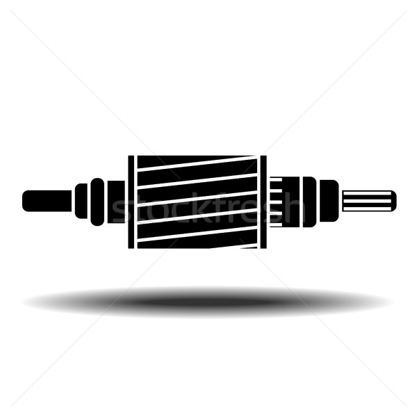 Elektrische Motor Symbol Schatten Vektor weiß Stock foto © frescomovie