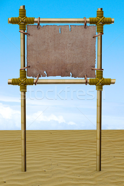 Signboard from bamboo Stock photo © frescomovie