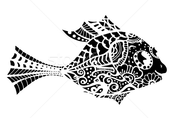 Monochrome stylized Fish Stock photo © frescomovie