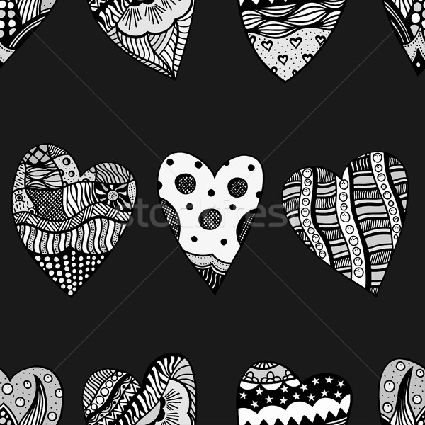 background of hand drawn hearts.  Stock photo © frescomovie