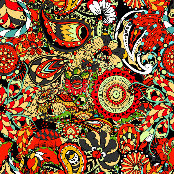 Sin costura floral patrón dibujado a mano textura arte Foto stock © frescomovie