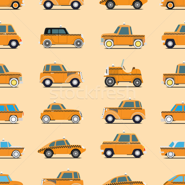 Taxi pattern senza soluzione di continuità auto isolato carta Foto d'archivio © frescomovie