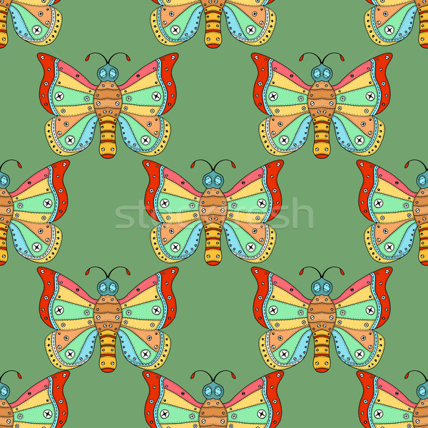 ストックフォト: 蝶 · いたずら書き · スタイル · 手描き · 蝶