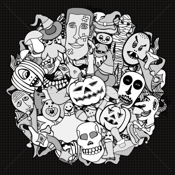 Halloween round illustration. Stock photo © frescomovie