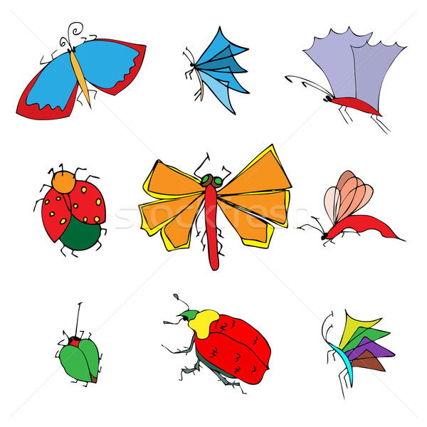 insects doodle set Stock photo © frescomovie