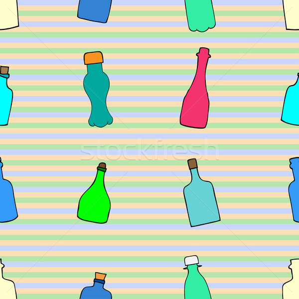 Stock photo: pattern with bottles.