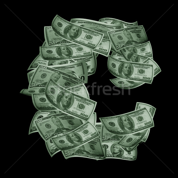 Alfabet dollar USA geïsoleerd zwarte brief Stockfoto © frescomovie