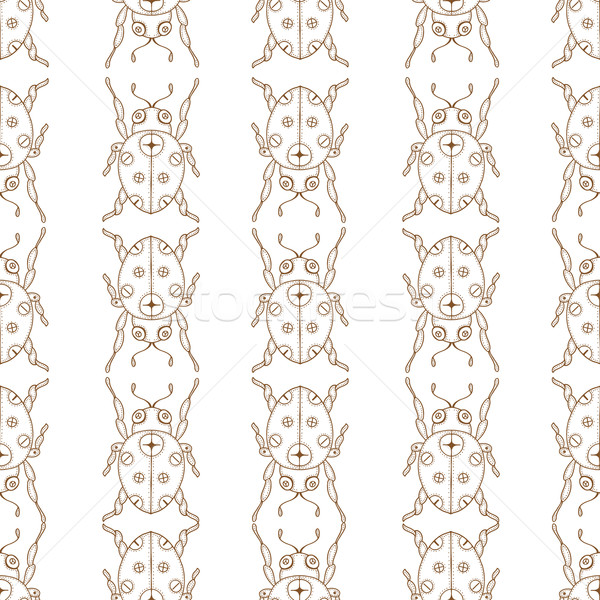 шаблон насекомые бесшовный вектора симметричный коричневый Сток-фото © frescomovie