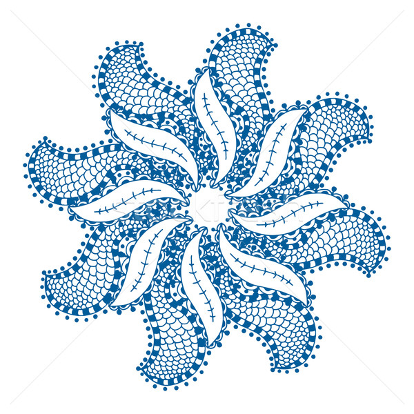 Ornament geïsoleerd witte verf Blauw borstel Stockfoto © frescomovie