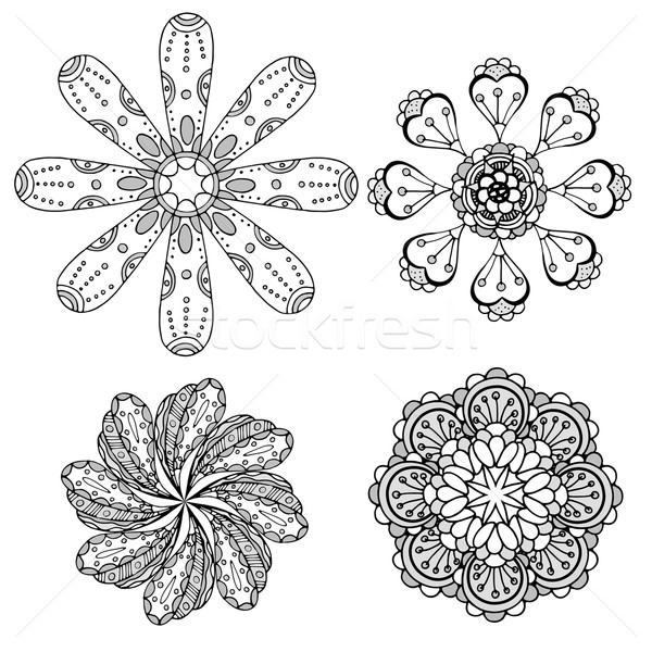 Geometric circular ornament set Stock photo © frescomovie