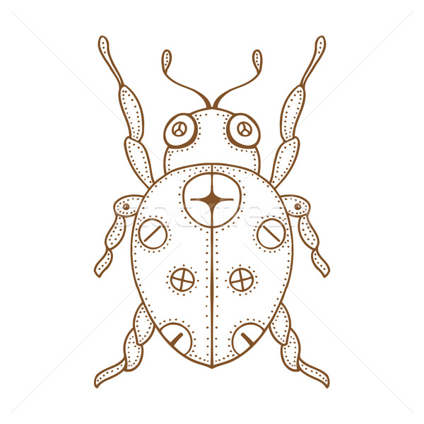 Bug mazgalitura stilizate maro izolat Imagine de stoc © frescomovie
