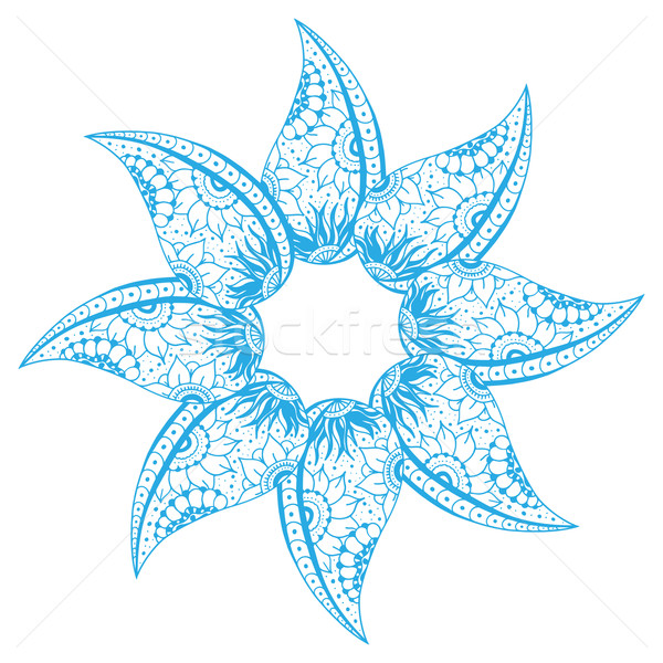 Foto stock: Renda · flor · azul · mandala · ornamento