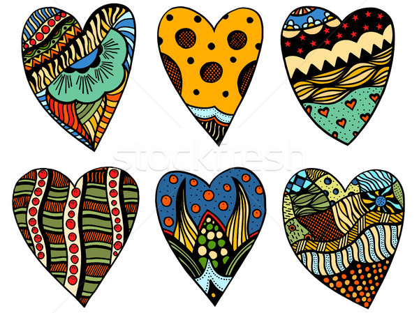 Hand drawn hearts Stock photo © frescomovie