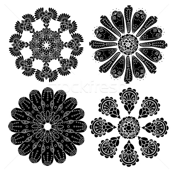 Geometric circular ornament set Stock photo © frescomovie