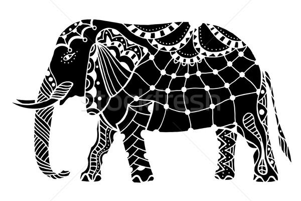 Stock photo: Black Indian elephant. 