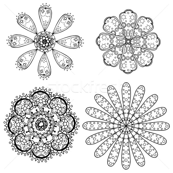 Geometric circular ornament set Stock photo © frescomovie