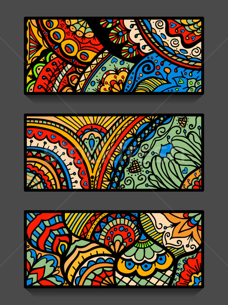 ethnic pattern cards Stock photo © frescomovie