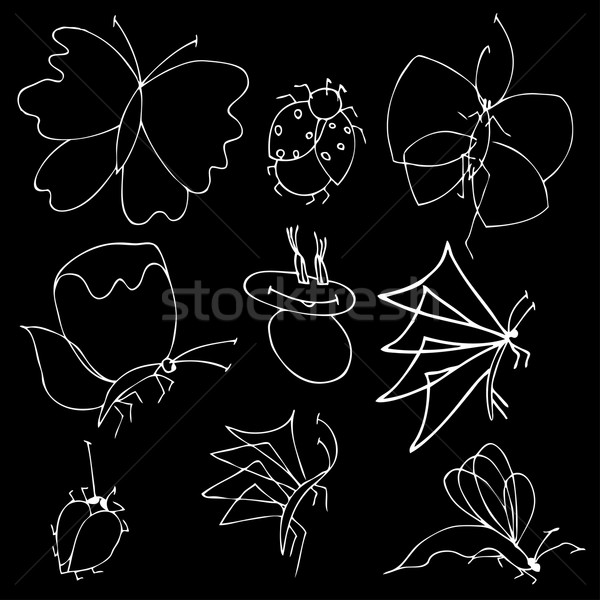 Pillangók szett rovarok kép tavasz pillangó Stock fotó © frescomovie