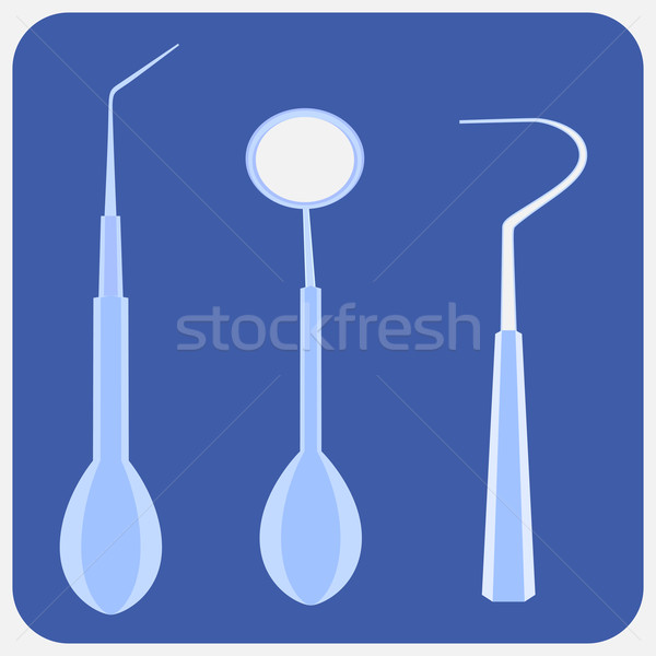 Flat dental instruments set  Stock photo © frescomovie