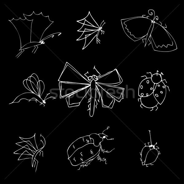 insects doodle set Stock photo © frescomovie