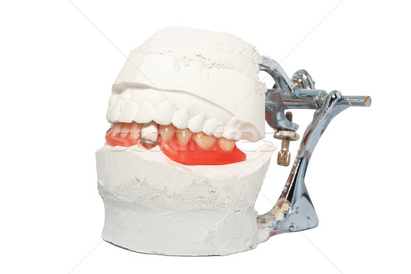 Tandheelkundige prothese lab geïsoleerd technologie contact Stockfoto © frescomovie