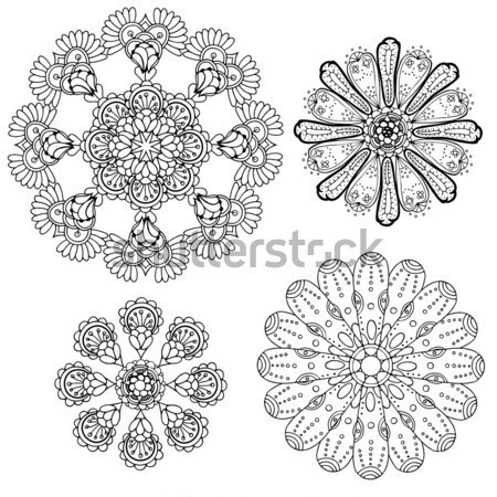 Geometric circular ornament set Stock photo © frescomovie