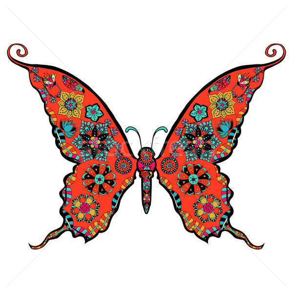 gorgeous butterfly coloring vector illustration © volodymyr