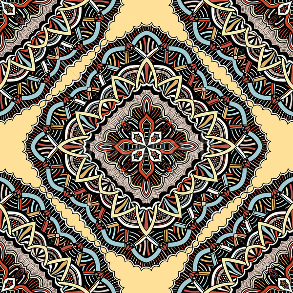 Seamless, eastern pattern of mandalas Stock photo © frescomovie