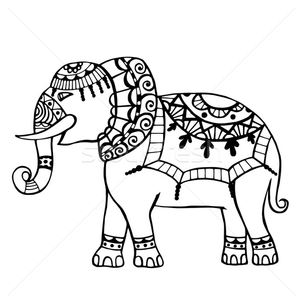 Carved elephant. Stock photo © frescomovie