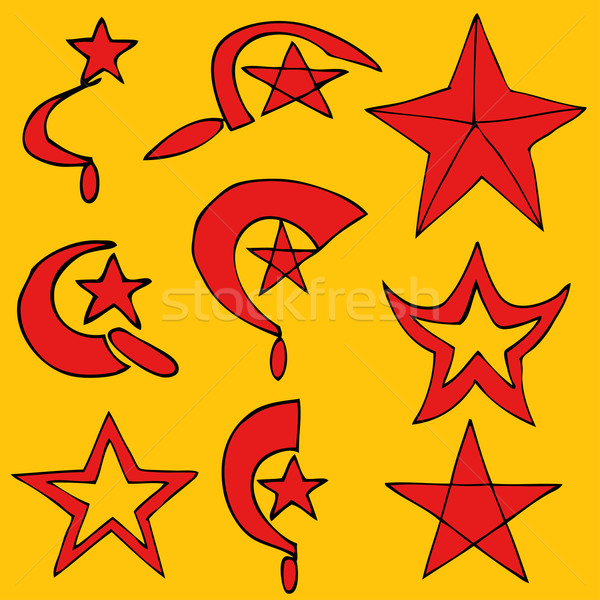 Kommunista szimbólumok szett kép üzlet textúra Stock fotó © frescomovie
