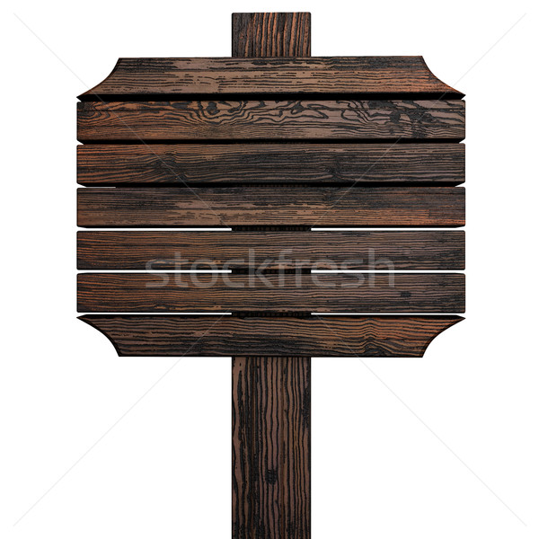 Holzschild alten Holz Wegweiser isoliert weiß Stock foto © frescomovie
