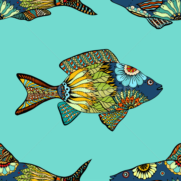 seamless pattern with fish Stock photo © frescomovie