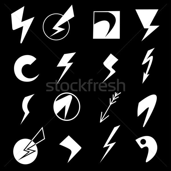 Set of lightning icons Stock photo © frescomovie