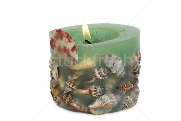 Candle spa with shells Stock photo © frescomovie