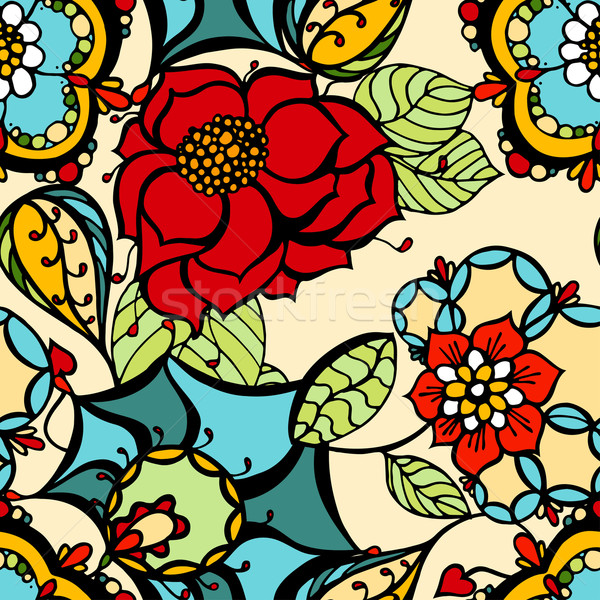 Floral patrón sin costura dibujado a mano textura decorativo Foto stock © frescomovie