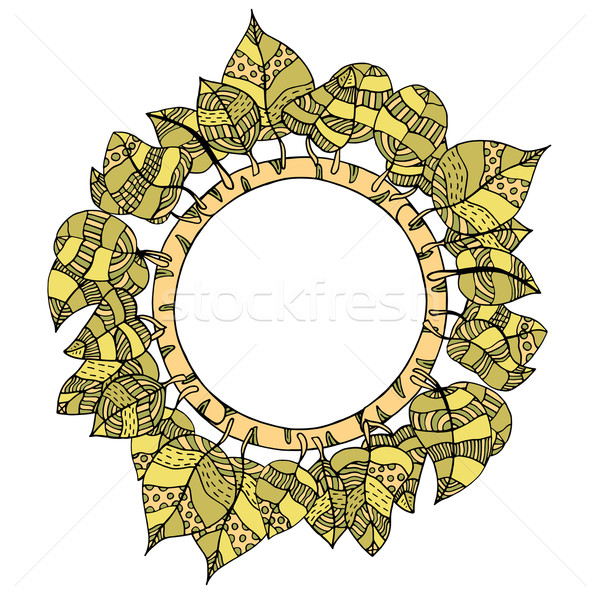 round frame of leaves Stock photo © frescomovie