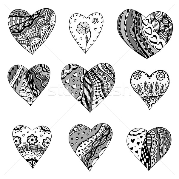 zentangle style hearts Stock photo © frescomovie