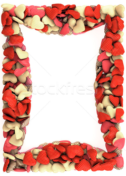Puha párnák keret forma szívek izolált Stock fotó © frescomovie