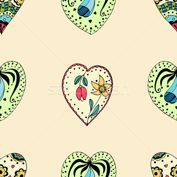 Stock photo: seamless pattern of hearts